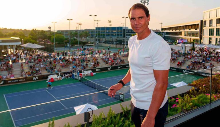 Ex-tennis player attends a tournament at his academy in Spain