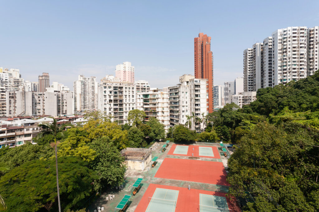 Community sports courts in Macau. Along with Hong Kong, the region has traditionally been ahead of many mainland areas in tennis infrastructure, but China’s new plan aims to spread leadership more widely.
